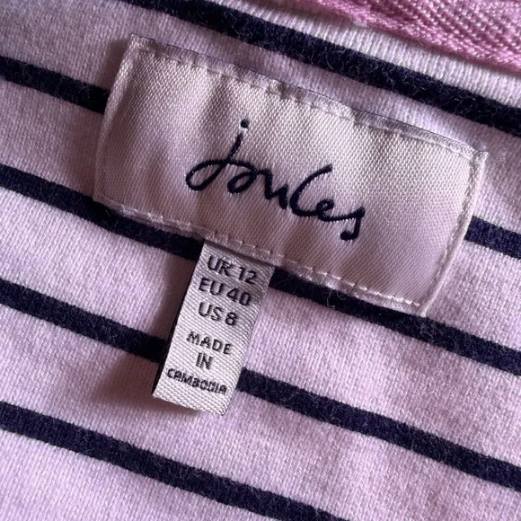 Joules Floral Embroidered Striped Long Sleeve Top - Picture 5 of 6